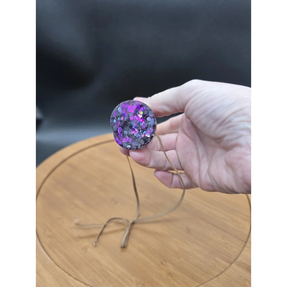 Cosplay Resin Unicorn Horn Costume‎ Accessory Purple Glitter